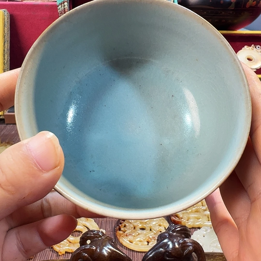 守***真瓷片五大名窑瓷器摆件瓷片