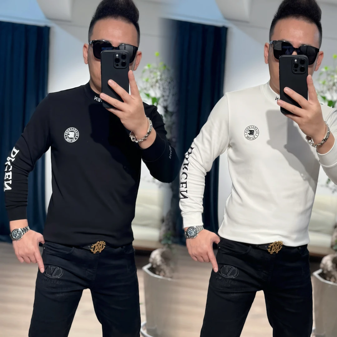 【VG轻奢】25秋冬新款重工刺绣时尚百搭加绒打底衫9808