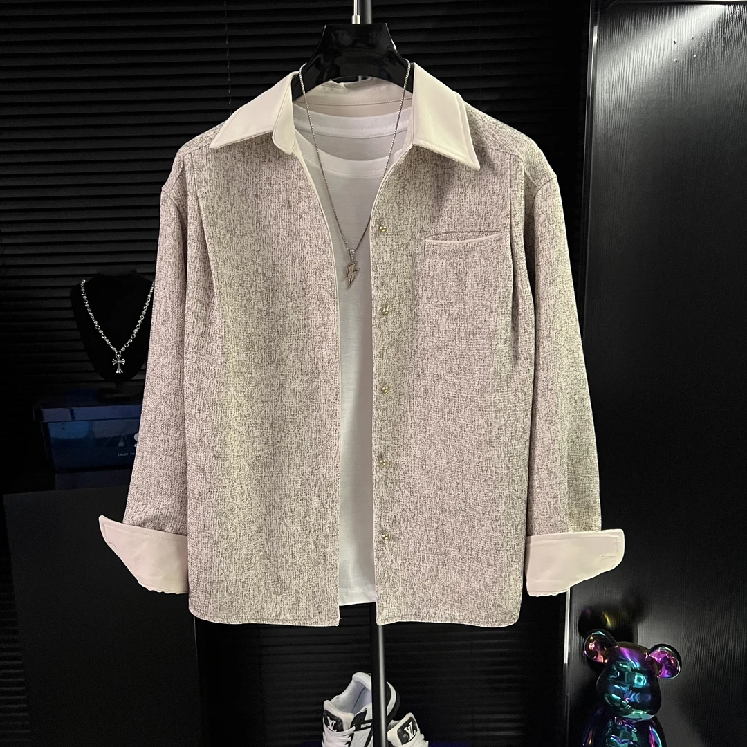 MZ-轻奢小香风两面穿衬衫外套长袖男高级简约