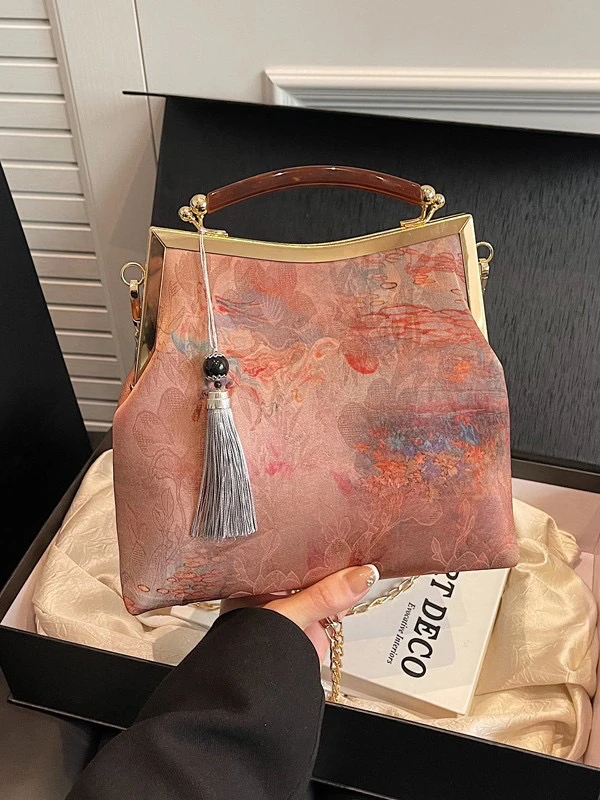 【敦煌彩】新中式国风提花刺绣时尚复古手提包单肩斜挎通用古风A721