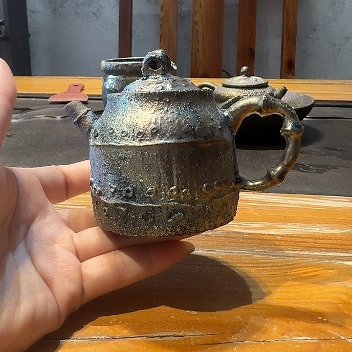 柴烧黑陶手工精品壶