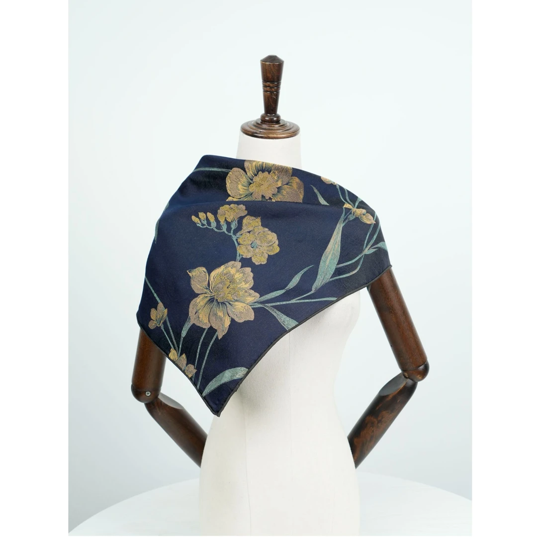 云罗【幽兰夜语】新款桑蚕丝方巾新中式送妈妈母亲节礼物百搭时尚