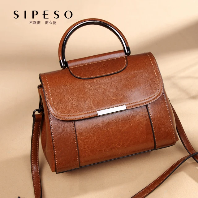 sipeso包包2025新款手提包真皮女包时尚牛皮百搭单肩包斜挎包女士