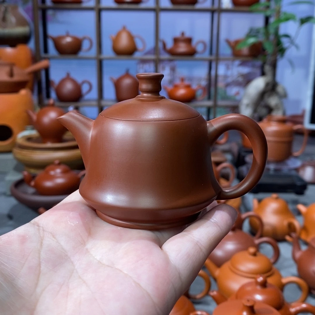 茶壶朱泥章淑煌朱泥金钟壶80cc