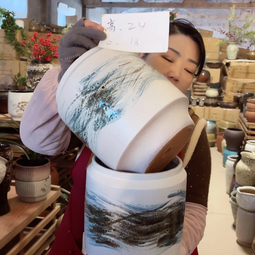 紫砂花盆高度24口径18