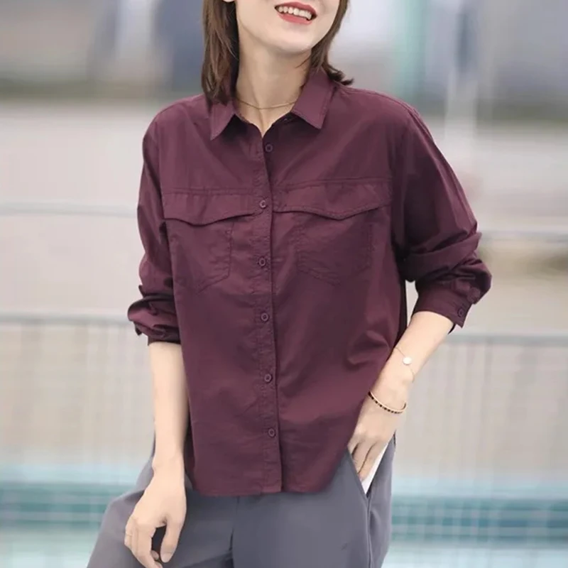 2025春秋新款小个子气质衬衫女士宽松减龄大码小个子洋气显瘦上衣