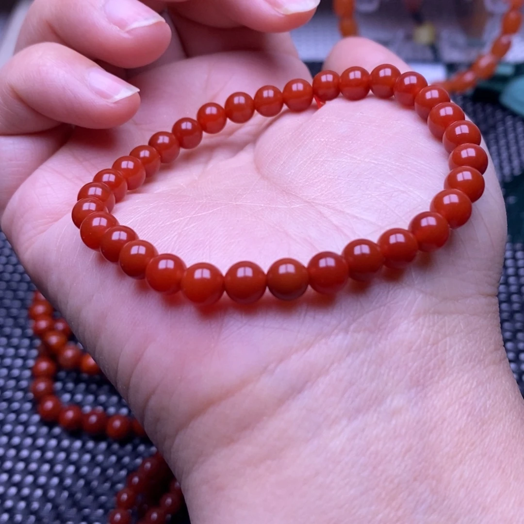 南红玛瑙未镶嵌手串卡6