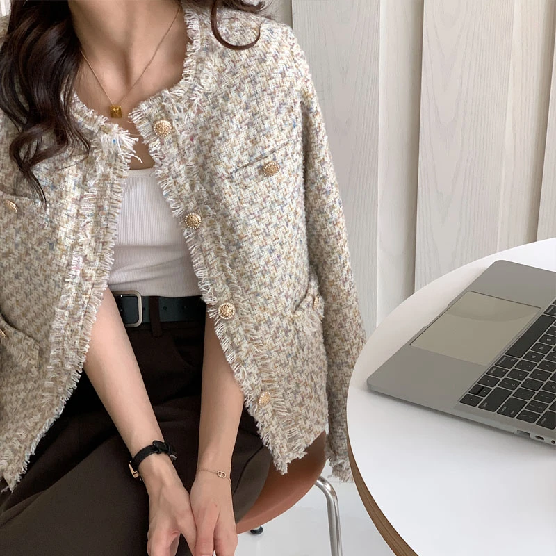 【ShawEleven】法式短款粗花呢气质小香风休闲外套30065