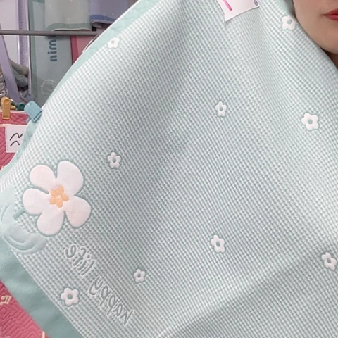 棉清新小花棉枕巾