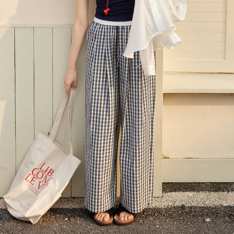 紫涵直筒阔腿休闲裤女2025夏季新款垂感简约Z5Z04AS204高腰长裤