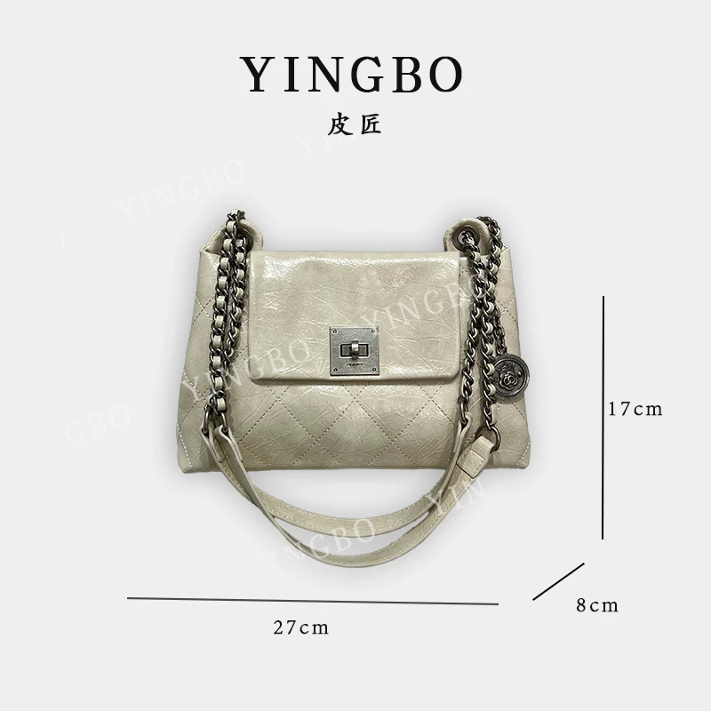 【英柏甄选】ZT-D7128-奶油白 然与纯小众设计感时尚单肩百搭女包