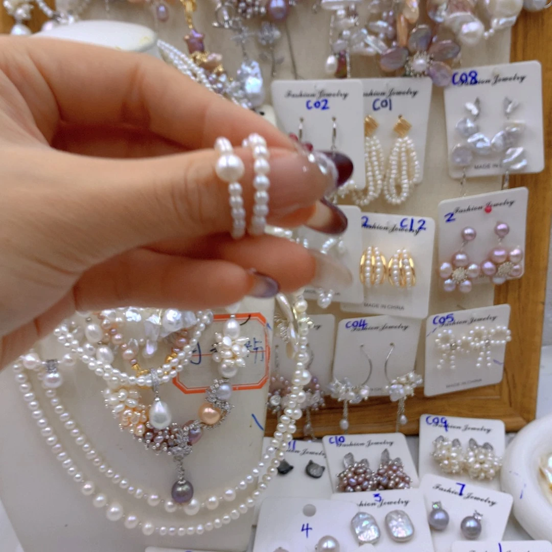 淡水珍珠耳饰 银S925镶嵌