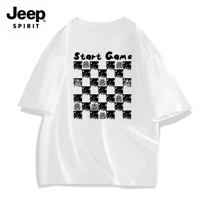 JEEP SPIRIT吉普短袖T新款休闲夏季潮牌简约体恤夏装短袖潮流宽松