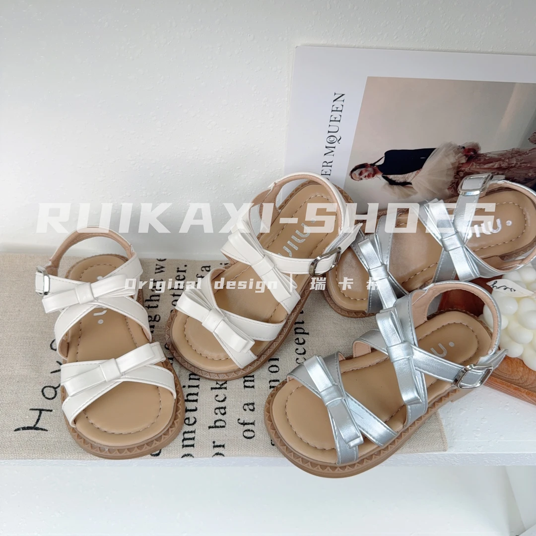 【瑞卡希】女童凉鞋2025夏季新款韩版中大童儿童罗马凉鞋女孩沙滩鞋