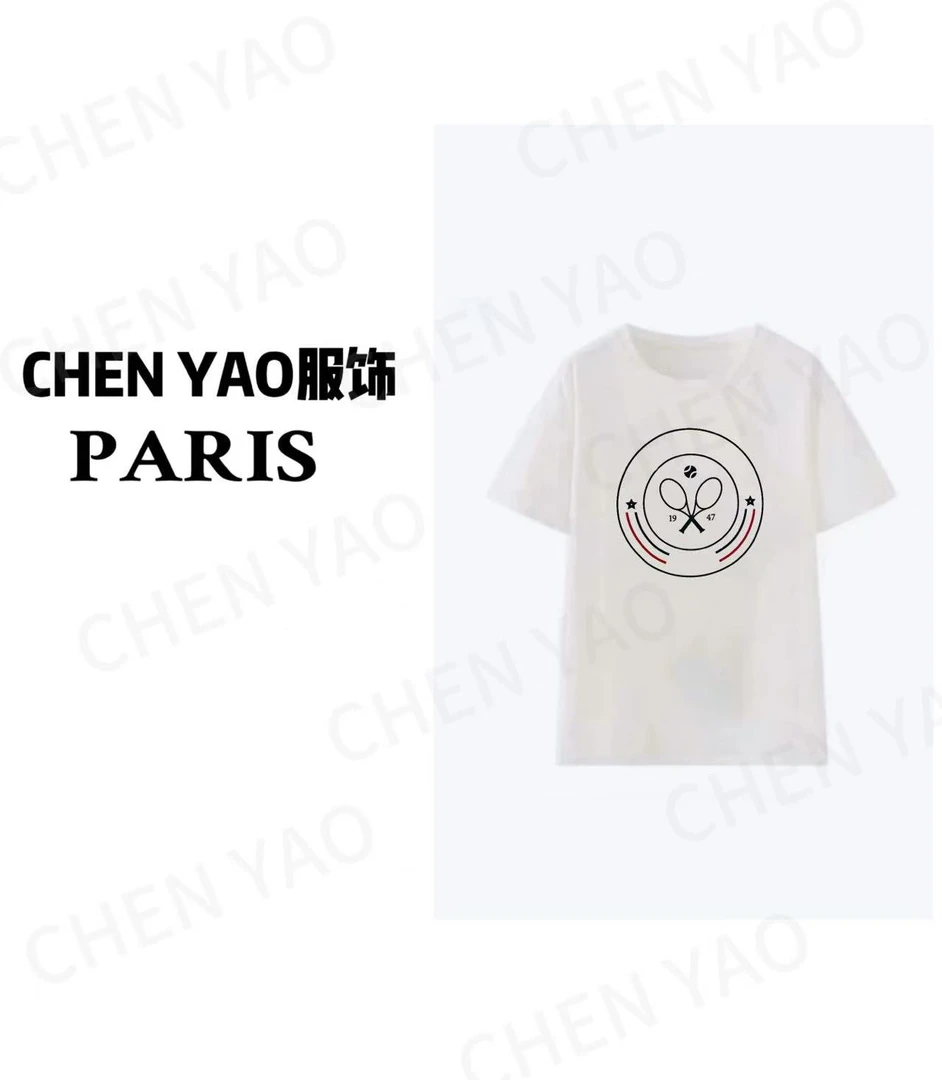 【甜蜜双排】ss25年新款 重工水钻手工彩绘工艺 时尚高级短袖百搭