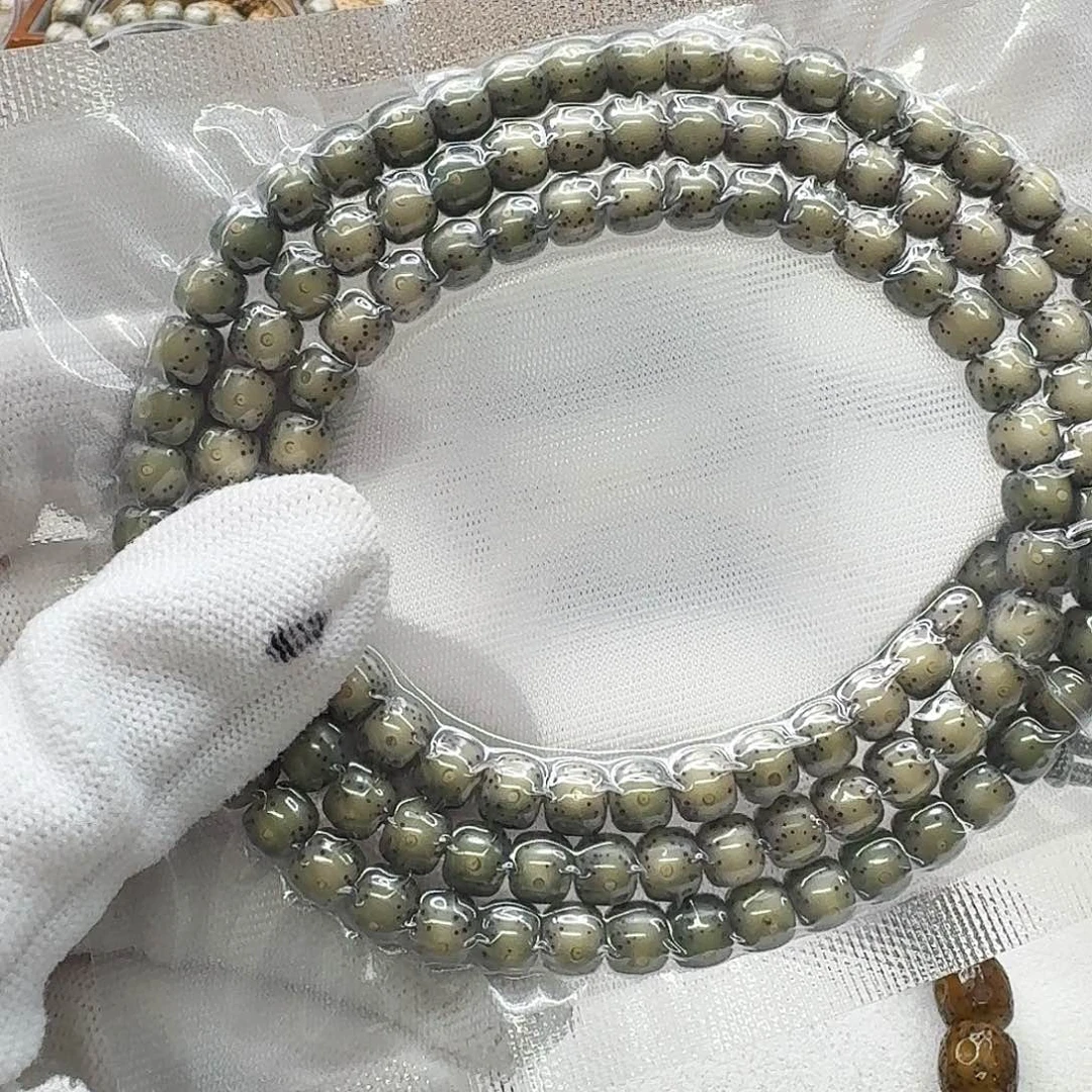 星月菩提吊坠111梵天糯冰绿幽灵大眼睛7左右108