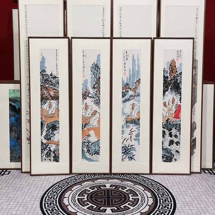 国画手绘作品带框