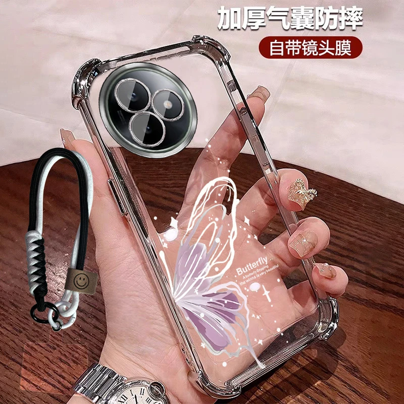 公主风适用红米k80至尊版手机壳女士透明防摔软壳带镜头膜蝴蝶ins