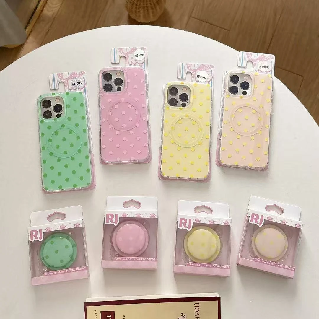 波点IMD双层磁吸气囊边带相机按键手机壳适用于iPhone16promax-15