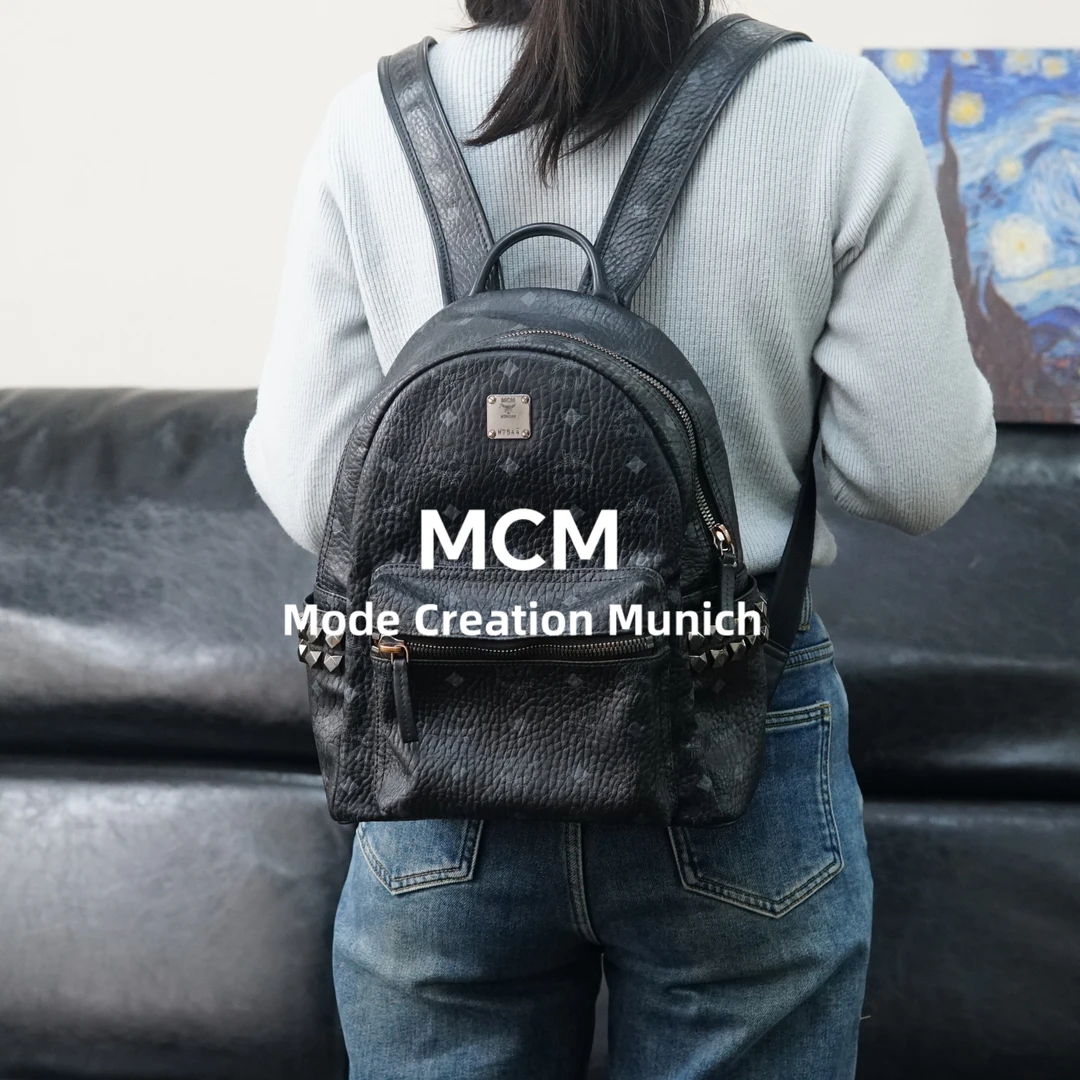 95新 MCM 黑色双肩包/ZZ12224063/4063