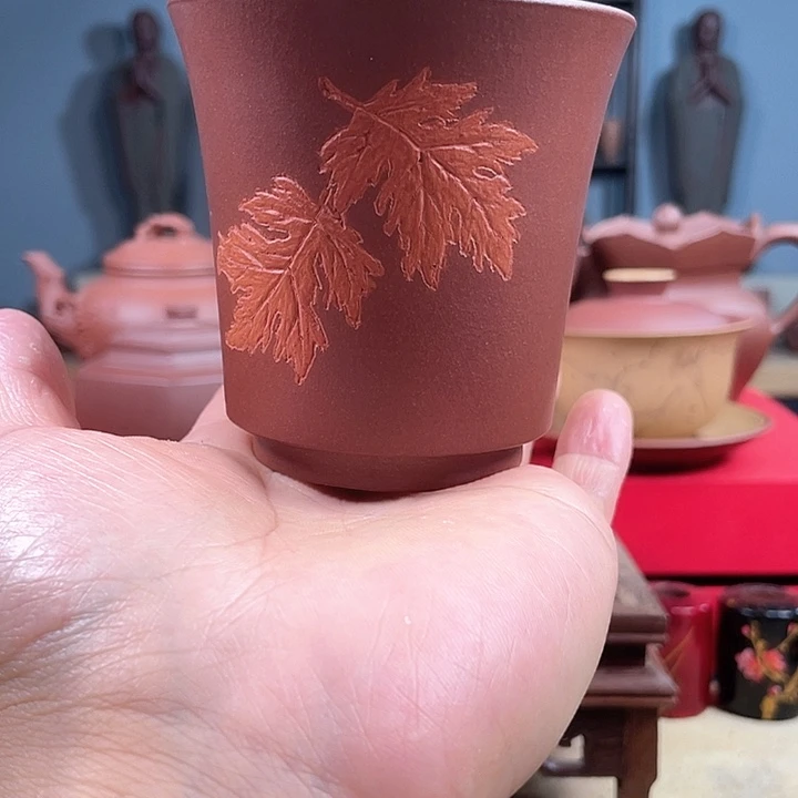 茶杯紫砂秋韵杯紫砂