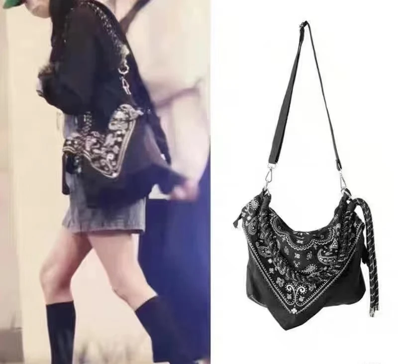 【腰果包】明星同款度假风民族风腰果花刺绣尼龙单肩包网红时尚