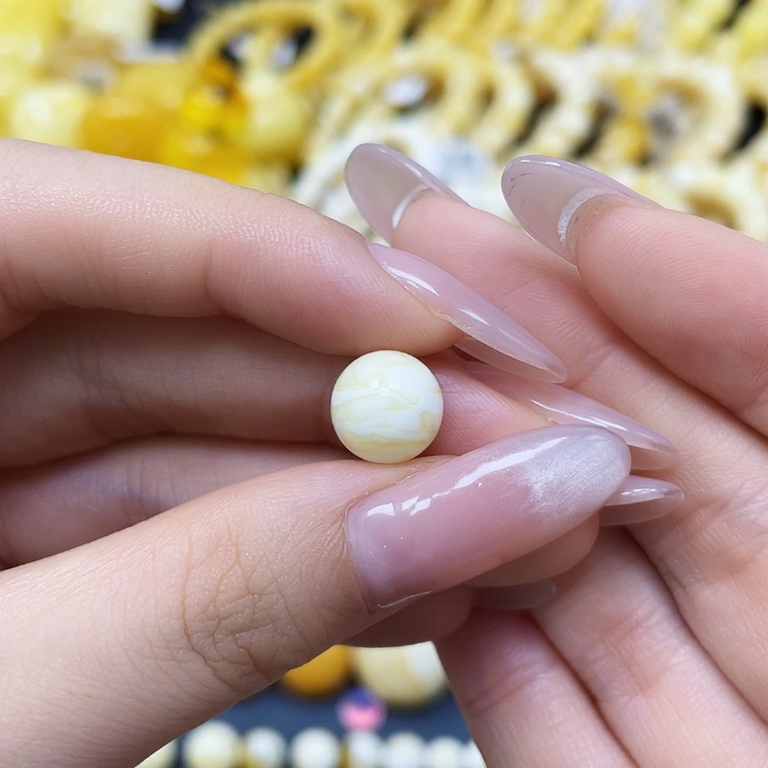 蜜蜡未镶嵌裸石圆珠9.9mm
