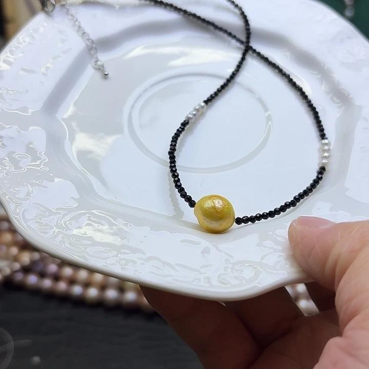 银S925镶嵌淡水珍珠项链的手链是戒指