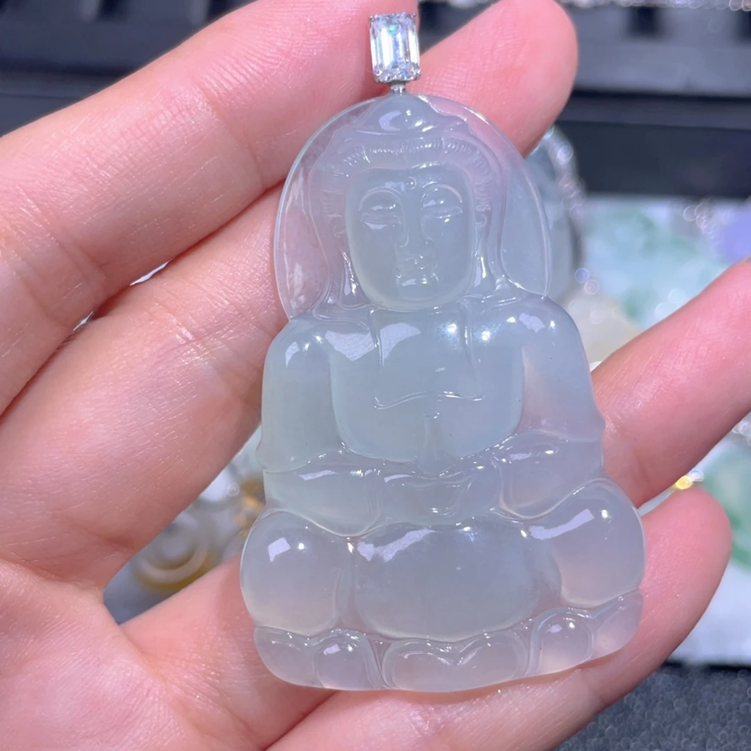 颈饰18K金镶嵌翡翠翡翠