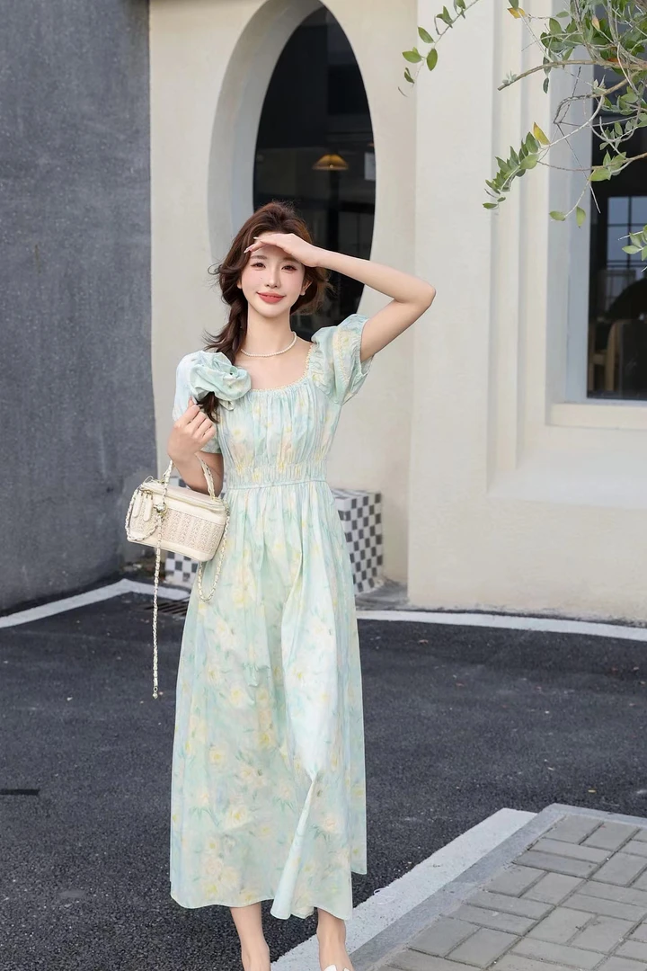 邹先森25875-29夏季新款碎花裙收腰显瘦清新甜美