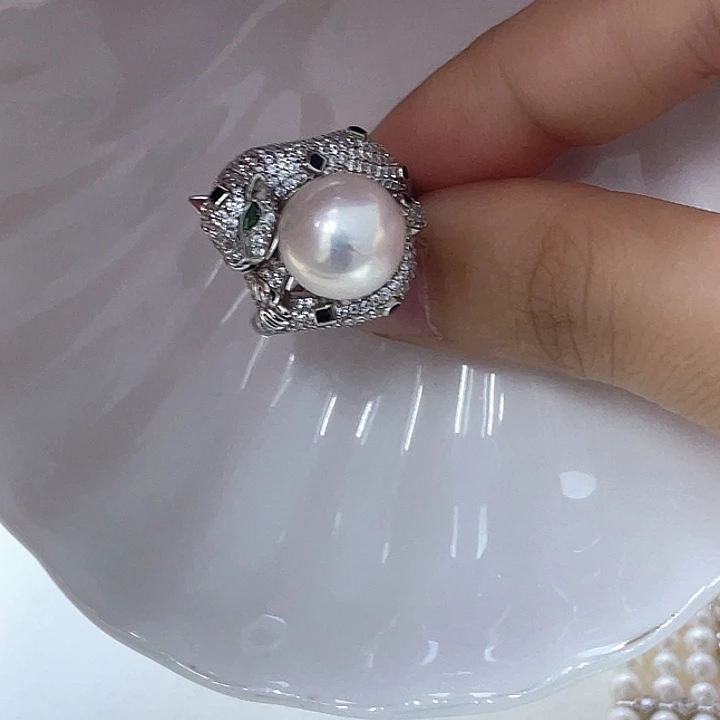 淡水珍珠戒指银S925镶嵌