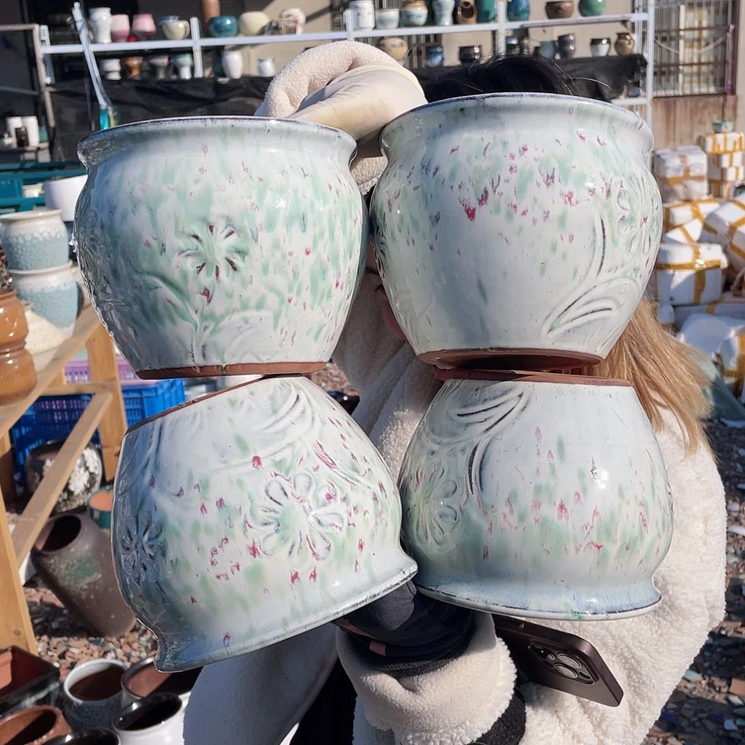 红陶王嫂花盆0129-242同款4个