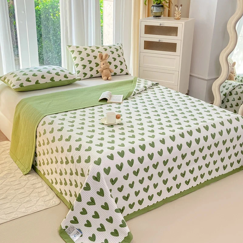 【绿色爱心】200.230水洗棉四季可用多功能床盖