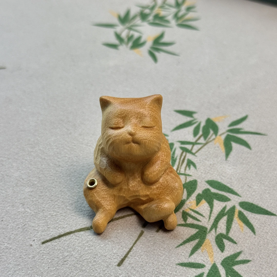 黄金檀木摆烂猫 香插