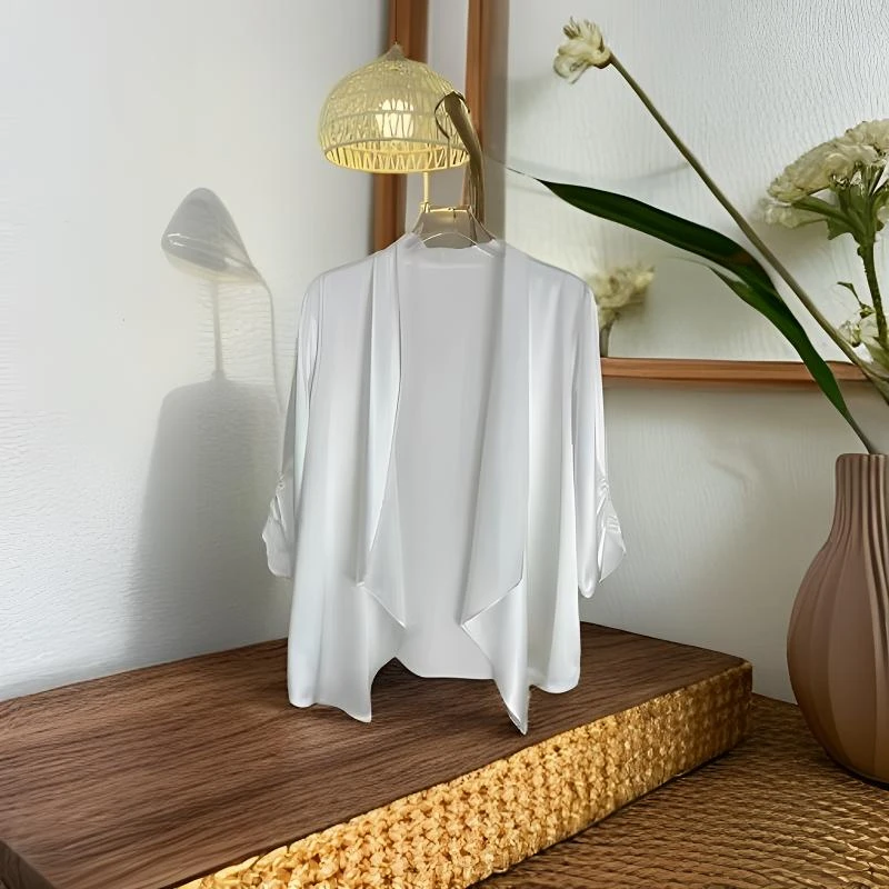 [赛宝儿高定]#10016 100醋酸缎面小西装外套设计感小众休闲七分袖