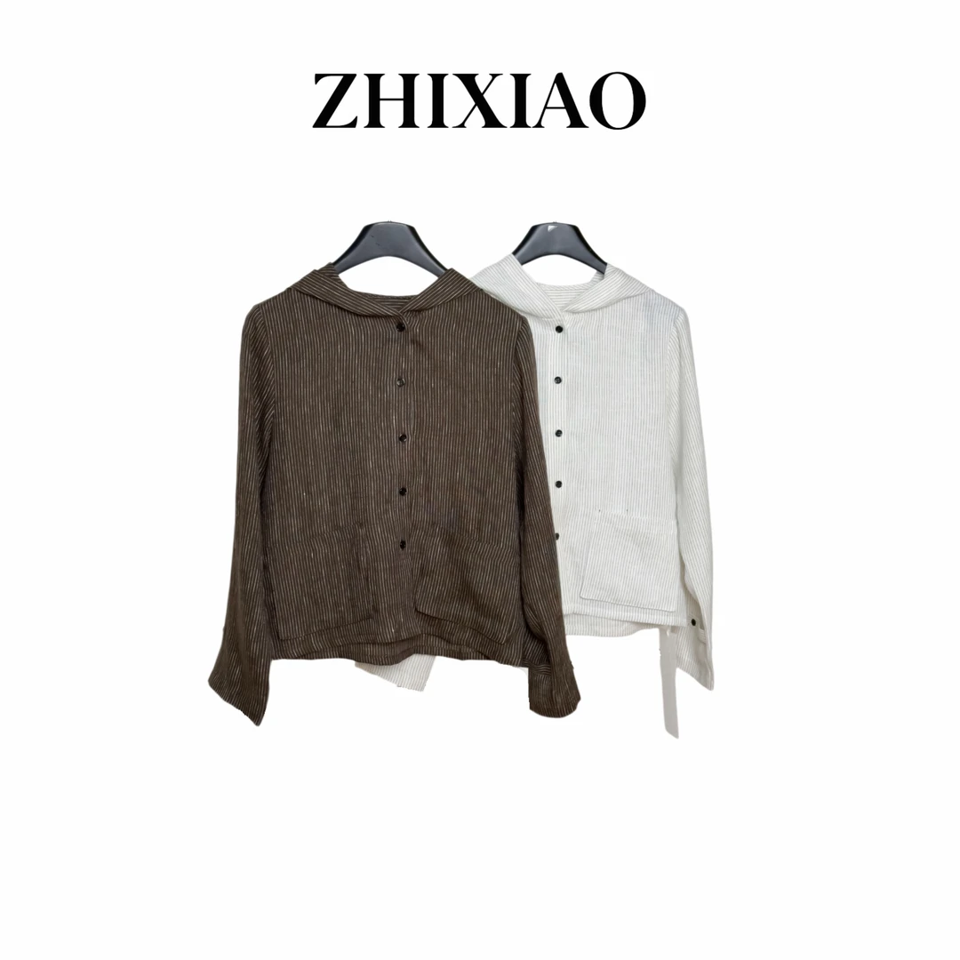 【ZHIXIAO】夏季新款：连帽条纹外套TR420