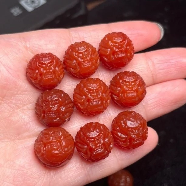 天然瓦西柿子红龙珠18+mm1颗配玛瑙配件直播间多样性发其一