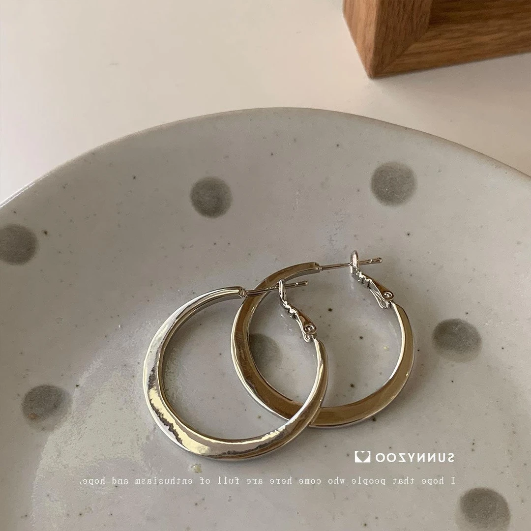 铜合金锆石耳饰 极简主义 经典圆环2.0 自制 穿搭不出错日常百搭