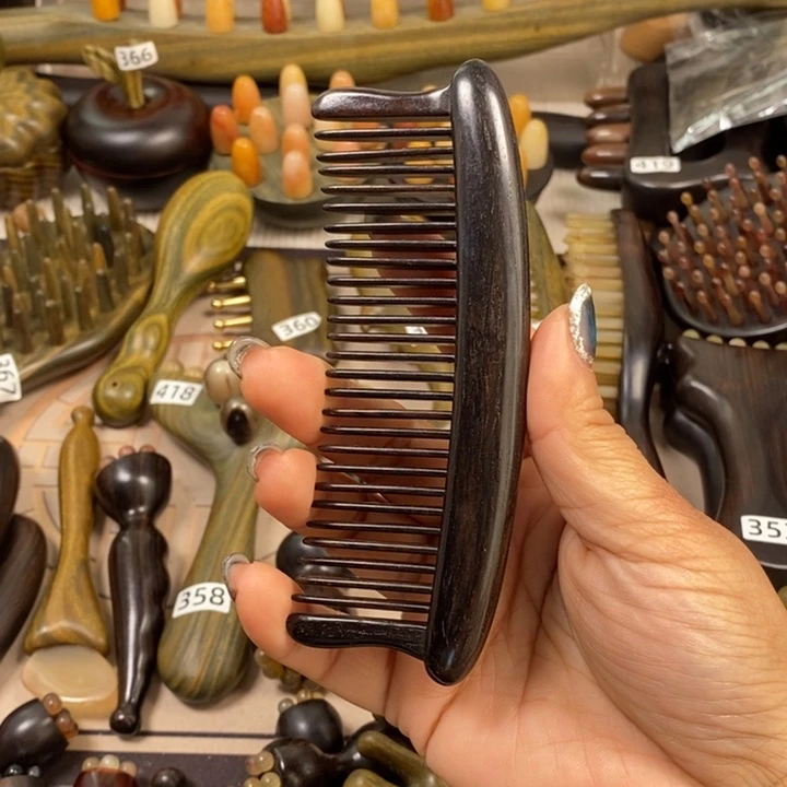 紫光檀半月插齿梳