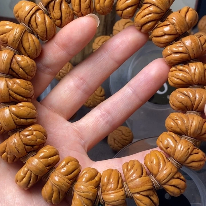文玩核桃手串秦岭野生龙纹桃核27