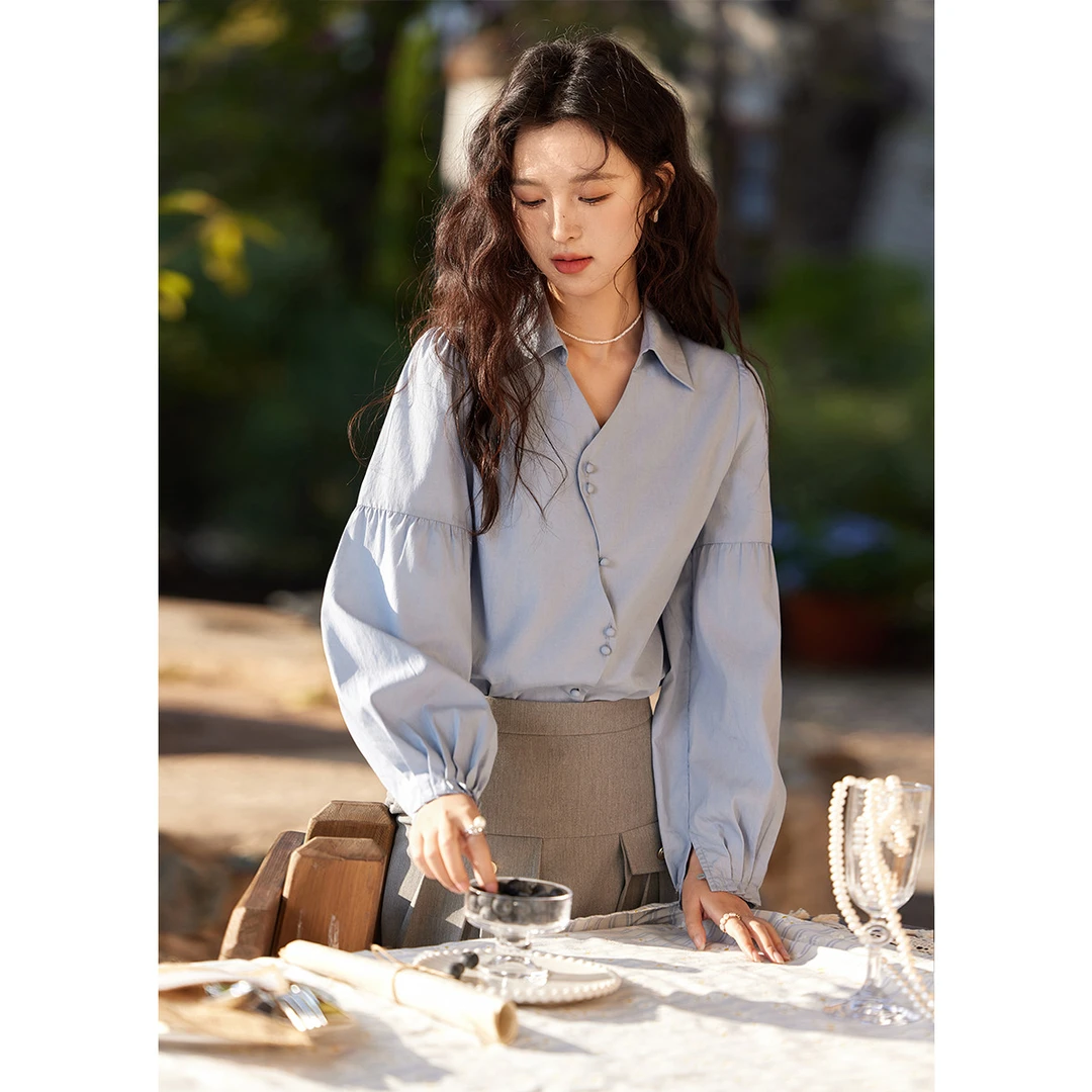 谜秀｜新中式衬衫女2025早春法式高级设计感衬衣上衣
