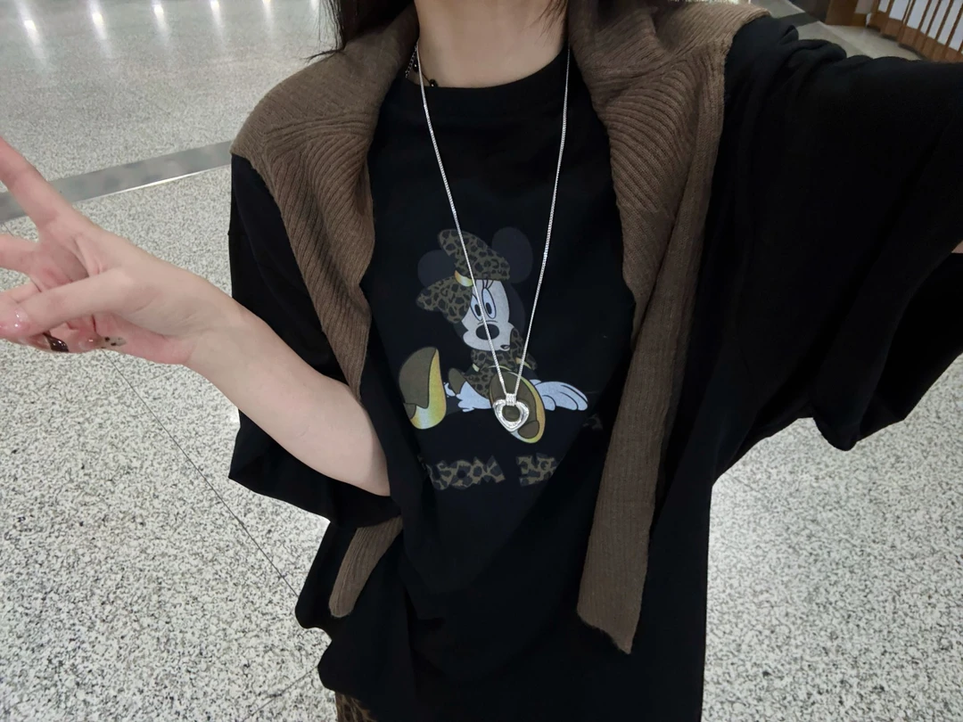 阿丹家    短袖可爱风老鼠卡通印花20250926