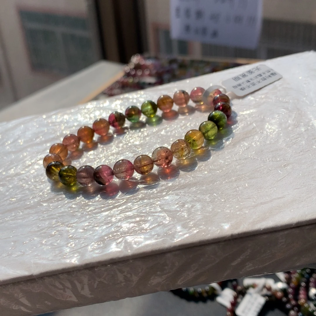 碧玺手链未镶嵌老矿瓜