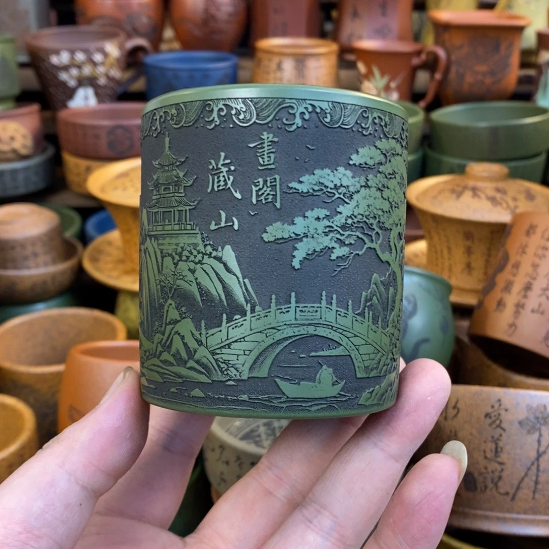 紫砂杯子宜兴全手工紫砂杯