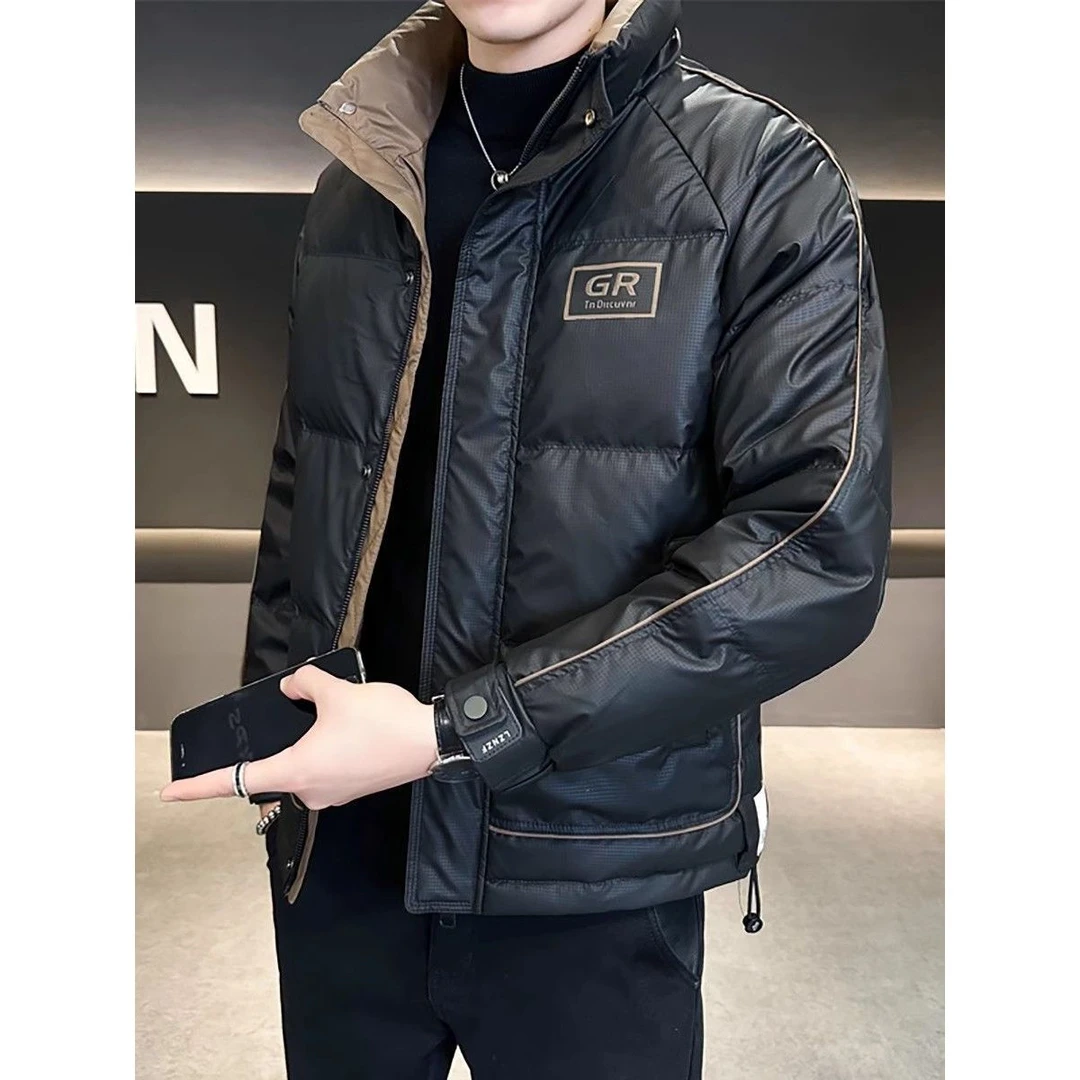 8767#男士羽服冬季新款帅气加厚时尚立领短款冬装保暖外套8767