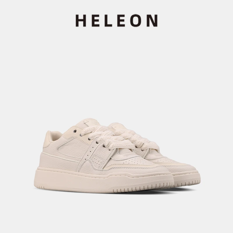 HELEON男鞋板鞋秋冬款小众潮厚底增高百搭低帮男士运动休闲小白鞋