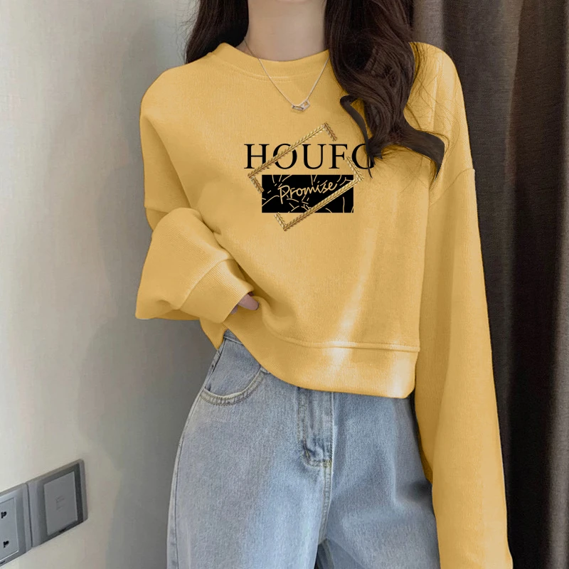 圆领卫衣女士2025秋冬季新款时尚欧货宽松休闲套头长袖纯棉上衣潮