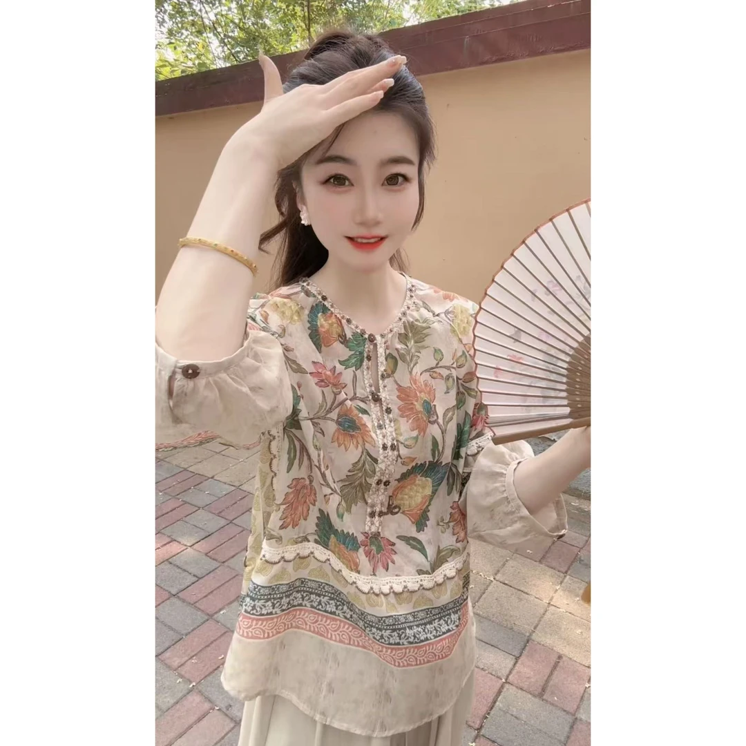 『庄园花边H』简约设计款显瘦百搭时尚衬衫621