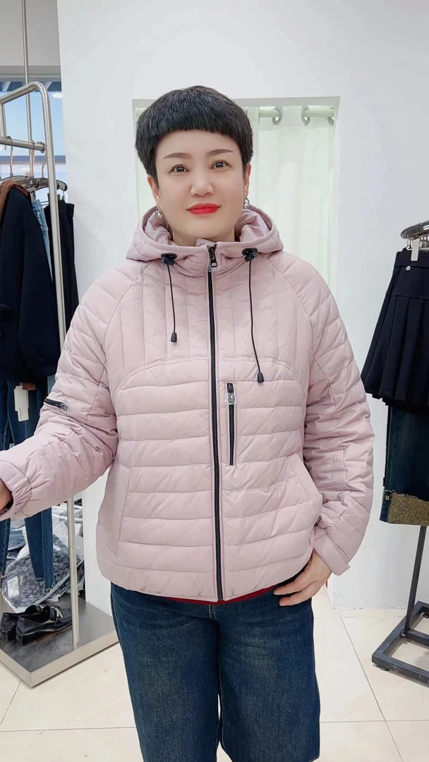 冯小姐时尚大码女装（休闲百搭显瘦洋气减龄轻奢白鸭绒羽绒服127#）