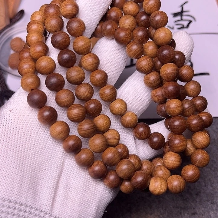 檀香木手串/手链老山檀香黑肉满纹1.0/108沉水微瑕